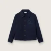 Camicia unisex Journey in tela di cotone blu con logo ricamato