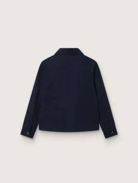 Camicia unisex Journey in tela di cotone blu con logo ricamato