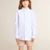 Camicie a righe per bambine con scritta ricamata sulla tasca
