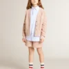 Camicie a righe per bambine con scritta ricamata sulla tasca