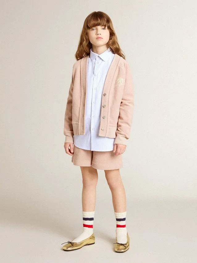 Camicie a righe per bambine con scritta ricamata sulla tasca