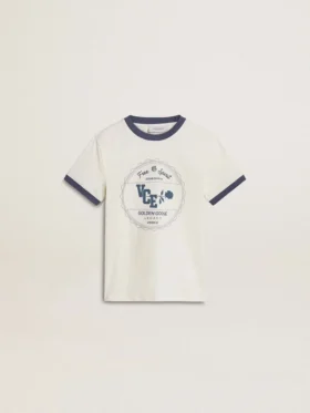 Camicie bianche da bambino con stampa blu
