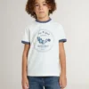 Camicie bianche da bambino con stampa blu