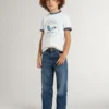 Camicie bianche da bambino con stampa blu