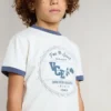 Camicie bianche da bambino con stampa blu