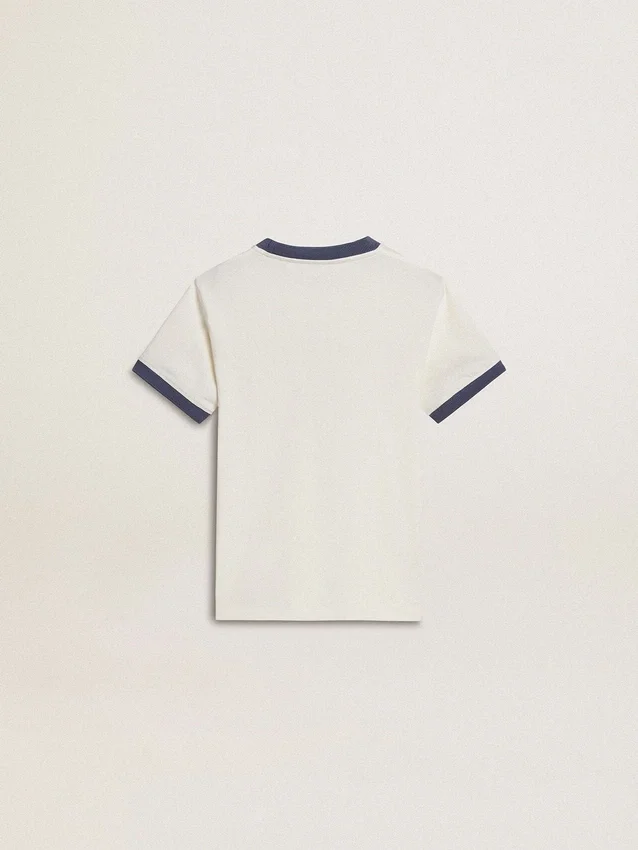 Camicie bianche da bambino con stampa blu