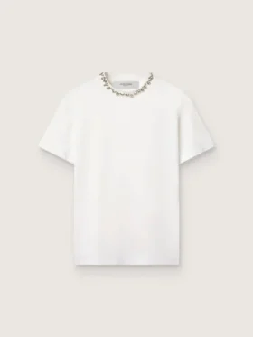 Camicie bianche da donna con cristalli cabochon