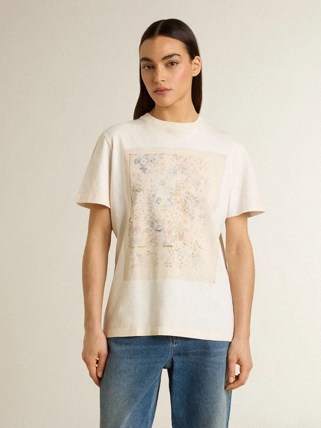 Camicie bianche da donna con stampa floreale