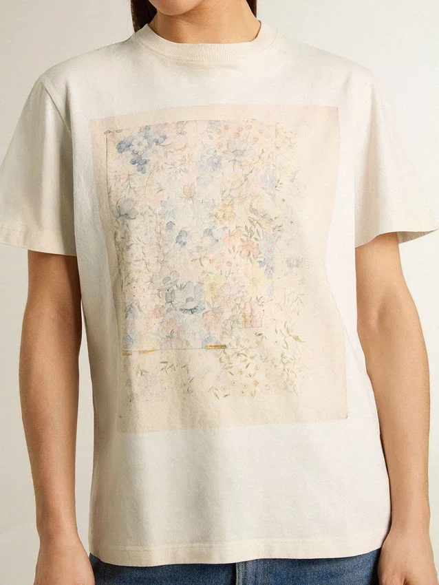 Camicie bianche da donna con stampa floreale