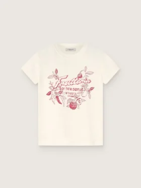 Camicie bianche in cotone per bambini con stampa “Frutteria Golden”
