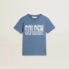 Camicie blu da bambini con stampa bianca