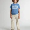 Camicie blu da bambini con stampa bianca