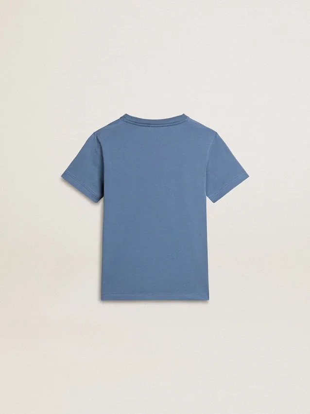 Camicie blu da bambini con stampa bianca