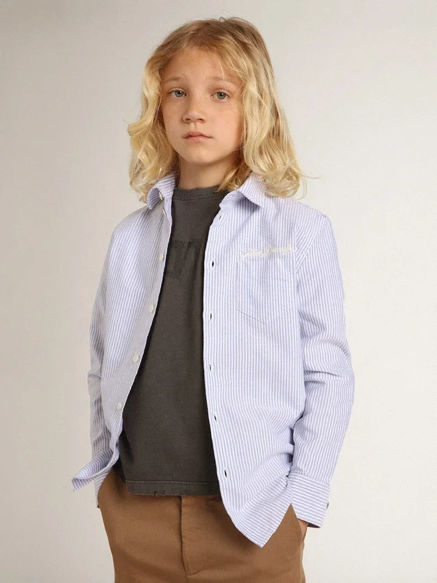 Camicie da bambino a righe azzurre