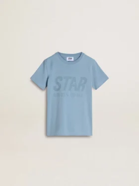 Camicie da bambino azzurre con stampa