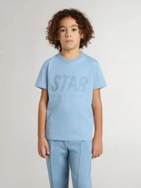 Camicie da bambino azzurre con stampa
