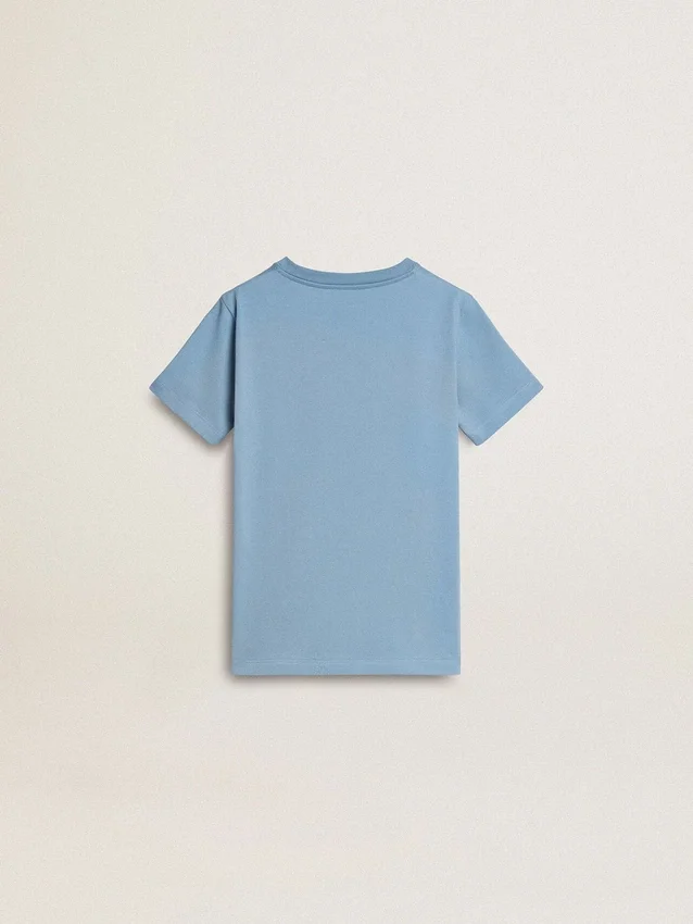 Camicie da bambino azzurre con stampa