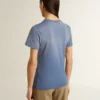 Camicie da donna azzurro sbiadito con stampa sul petto