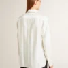 Camicie da donna con motivo a righe verticali e ricami in cristallo