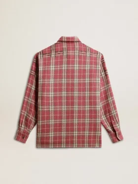 Camicie da donna con ricamo a quadri rosa, sabbia e grigio