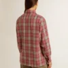 Camicie da donna con ricamo a quadri rosa, sabbia e grigio