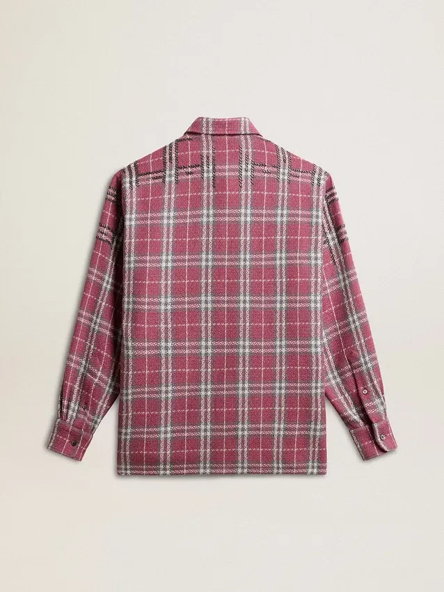 Camicie da donna con ricamo a quadri rosa, sabbia e grigio