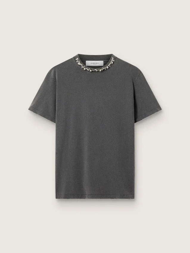 Camicie da donna grigio antracite con cristalli