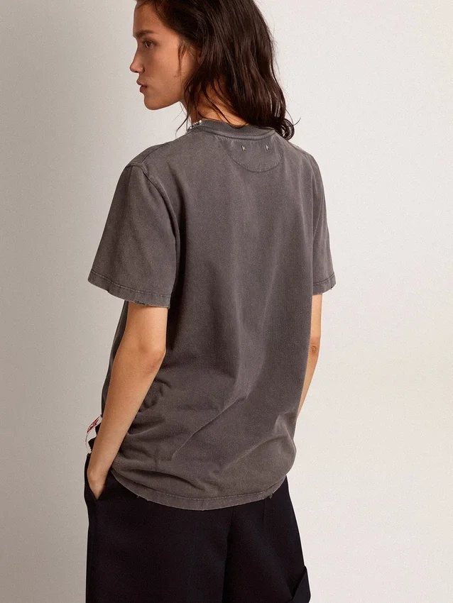 Camicie da donna grigio antracite con cristalli
