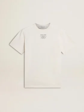 Camicie da donna in cotone bianco slavato con scritte nere