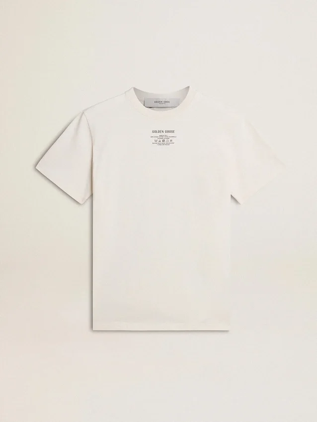 Camicie da donna in cotone bianco slavato con scritte nere