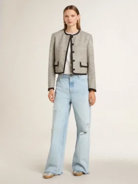 Camicie da donna in cotone bianco slavato con scritte nere