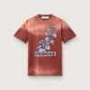 Camicie da donna in jersey di cotone color ruggine con stampa floreale