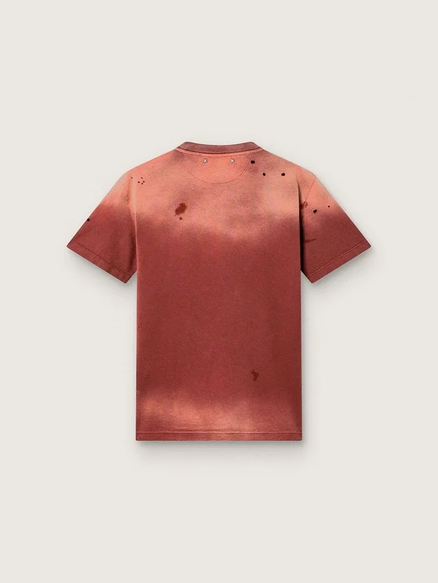 Camicie da donna in jersey di cotone color ruggine con stampa floreale