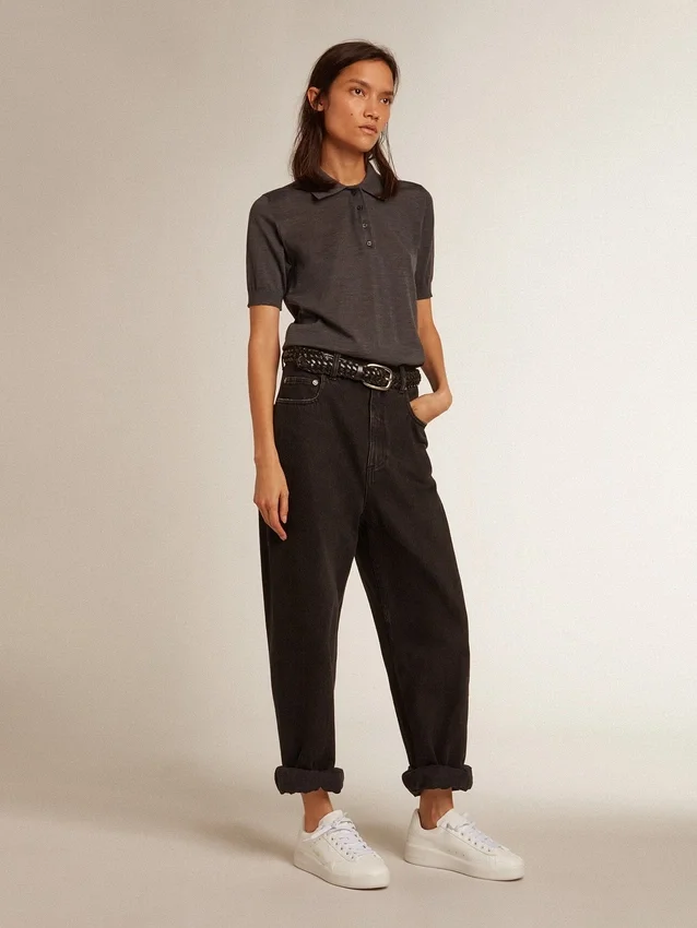 Camicie da donna in lana merino antracite