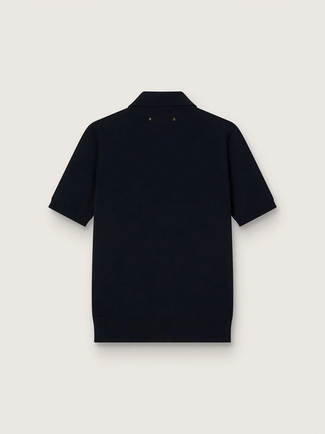 Camicie da donna in lana merino blu navy