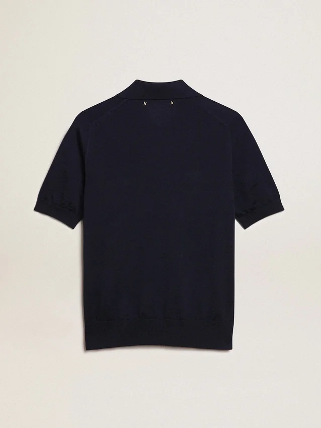 Camicie da donna in lana merino blu navy