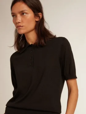 Camicie da donna in lana merino nera