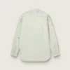 Camicie da donna in stile boyfriend sbiancate con cristalli cabochon