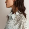 Camicie da donna in stile boyfriend sbiancate con cristalli cabochon