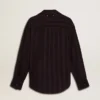 Camicie da donna nere a righe verticali con chiusura a nodo laterale