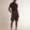Camicie da uomo a maniche corte in lana merino blu navy