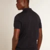 Camicie da uomo a maniche corte in lana merino blu navy