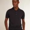 Camicie da uomo a maniche corte in lana merino blu navy