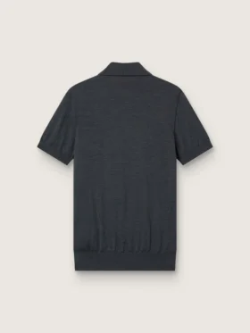 Camicie da uomo a maniche corte in lana merino grigia