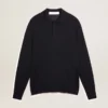 Camicie da uomo a maniche lunghe in lana merino blu navy