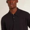 Camicie da uomo a maniche lunghe in lana merino blu navy