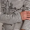 Camicie da uomo a righe bianche e blu con ricamo sul davanti