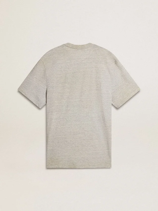 Camicie da uomo grigie effetto vintage con stampa sul davanti