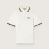Camicie da uomo in cotone bianco con motivo jacquard traforato
