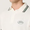 Camicie da uomo in cotone bianco con motivo jacquard traforato